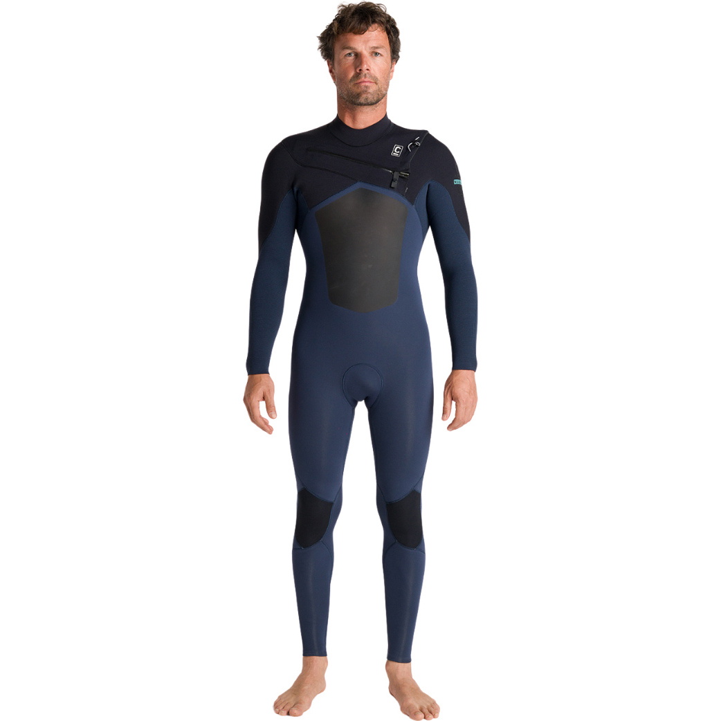 2026 C-Skins Mens NuWave ReWired 3/2mm Chest Zip Wetsuit C-NRW32MCZ - Bluestone x / Black